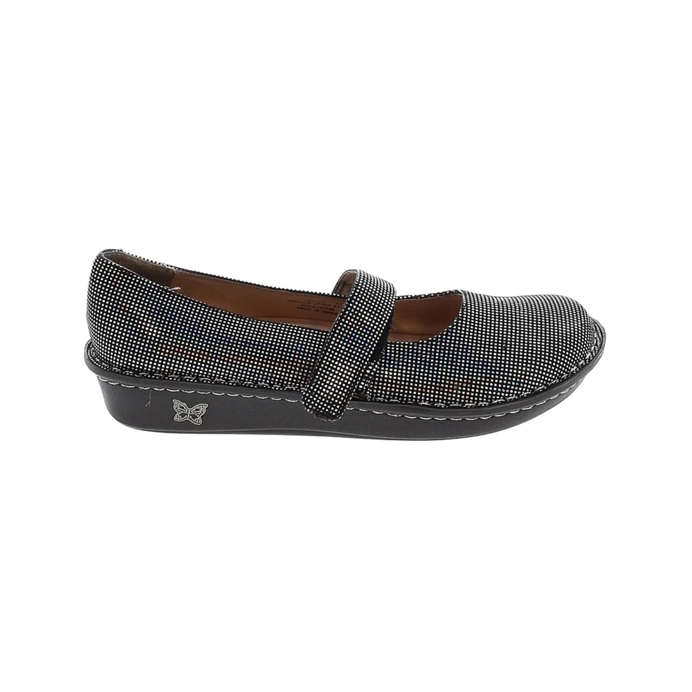 Alegria Feliz Mary Jane Shoe Black Silver Prism Size 36 US 6 - 6.5
